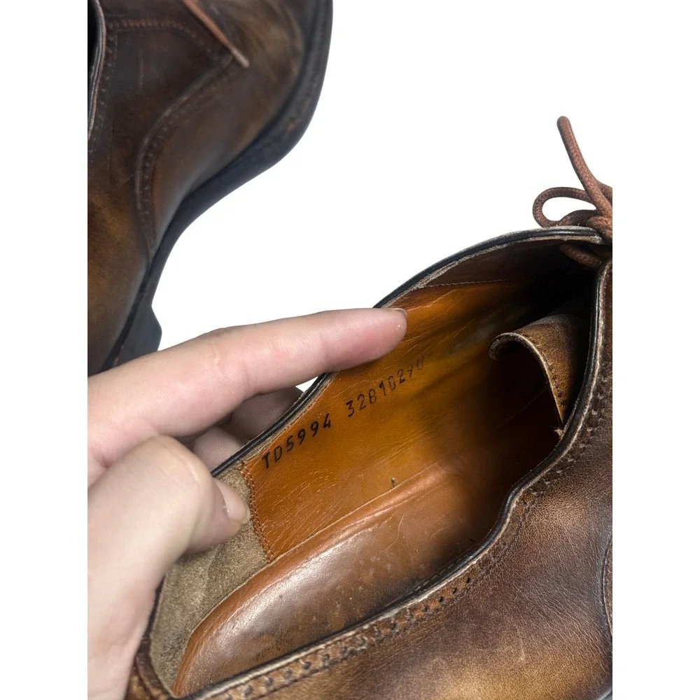 Salvatore Ferragamo Oxford Shoes Mens 11 2E Brown Leather Cap Toe Brogue Italy
